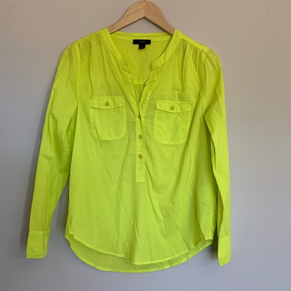 J.Crew Chartreuse Blouse Small - Picture 1 of 3